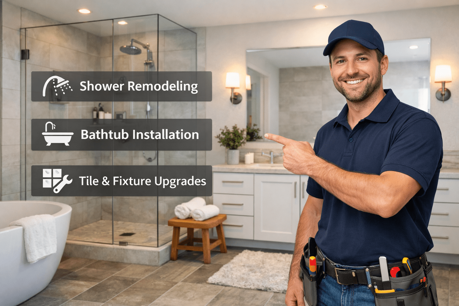 Shower and bathtub bathroom remodelling and renovation near me